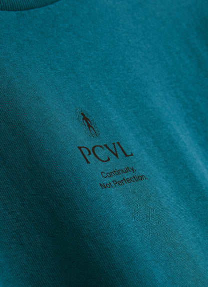 Men's T Shirt - PCVL Aura Boxy Printed - Blue Organic Cotton