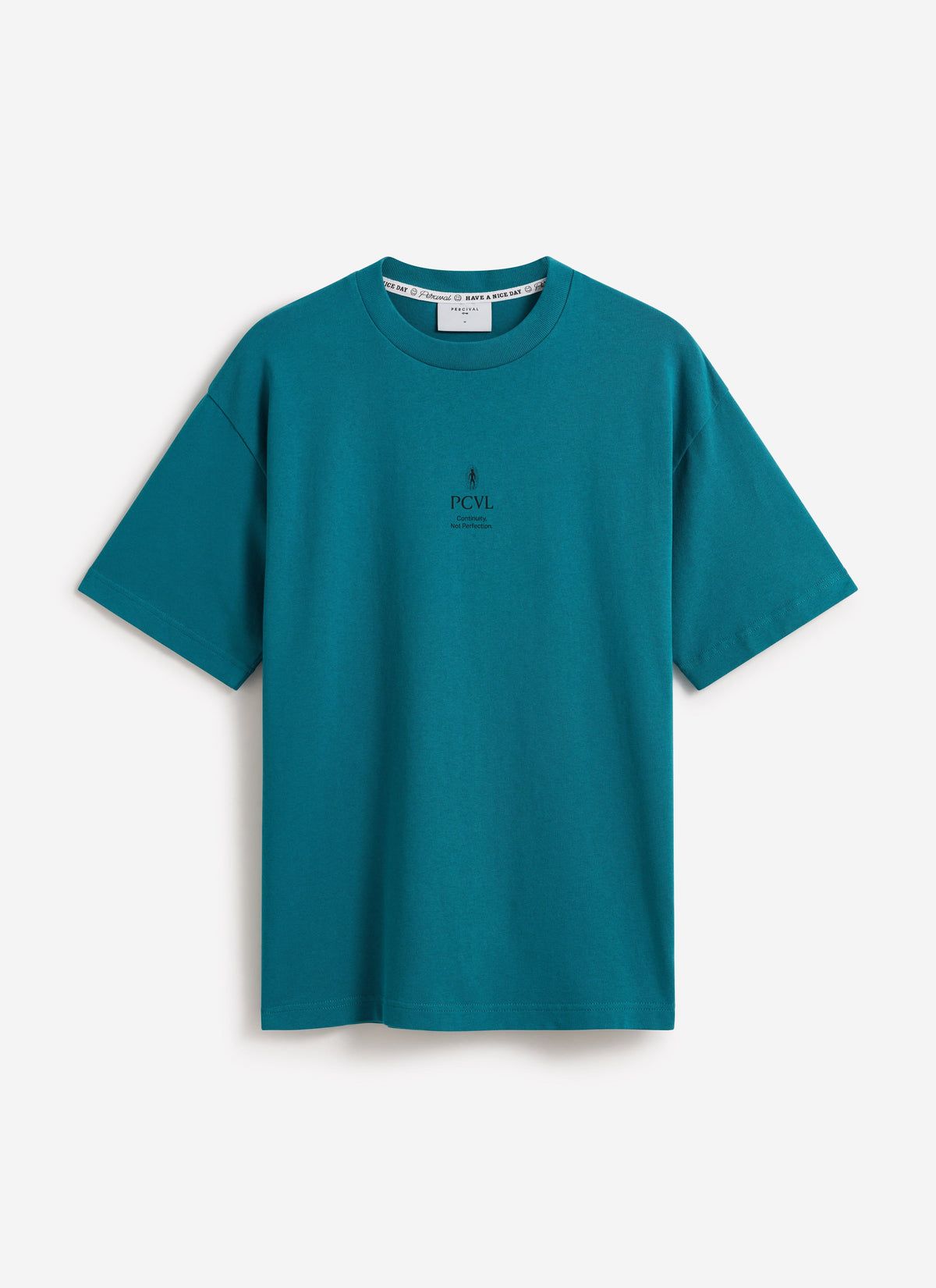 Men's T Shirt - PCVL Aura Boxy Printed - Blue Organic Cotton