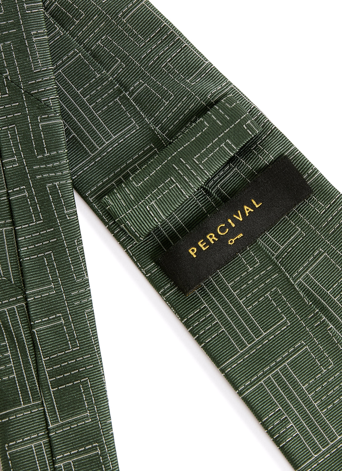 Men's Silk Tie - Sashiko Textured Weave - Forest Green