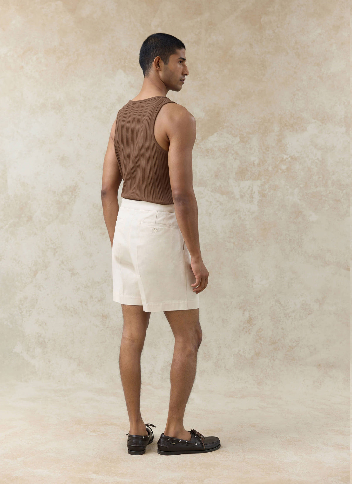 Men's Leon Ribbed Vest - Brown - Organic Cotton